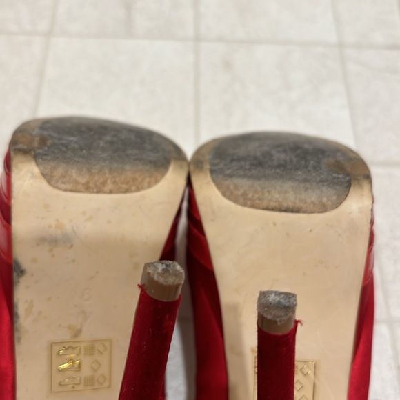 bebe Platform Red Stiletto Heels Size 8 - Picture 12 of 12